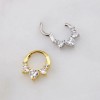 FAN-SHAPED ROMANTIC HEART CUT CZ ARCH 316L SURGICAL STEEL SEPTUM HINGED SEGMENT RING